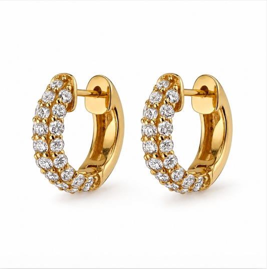 HAVEN + FAYE Collective - Pavé Zircon Huggie Earrings | 18k Gold Plated