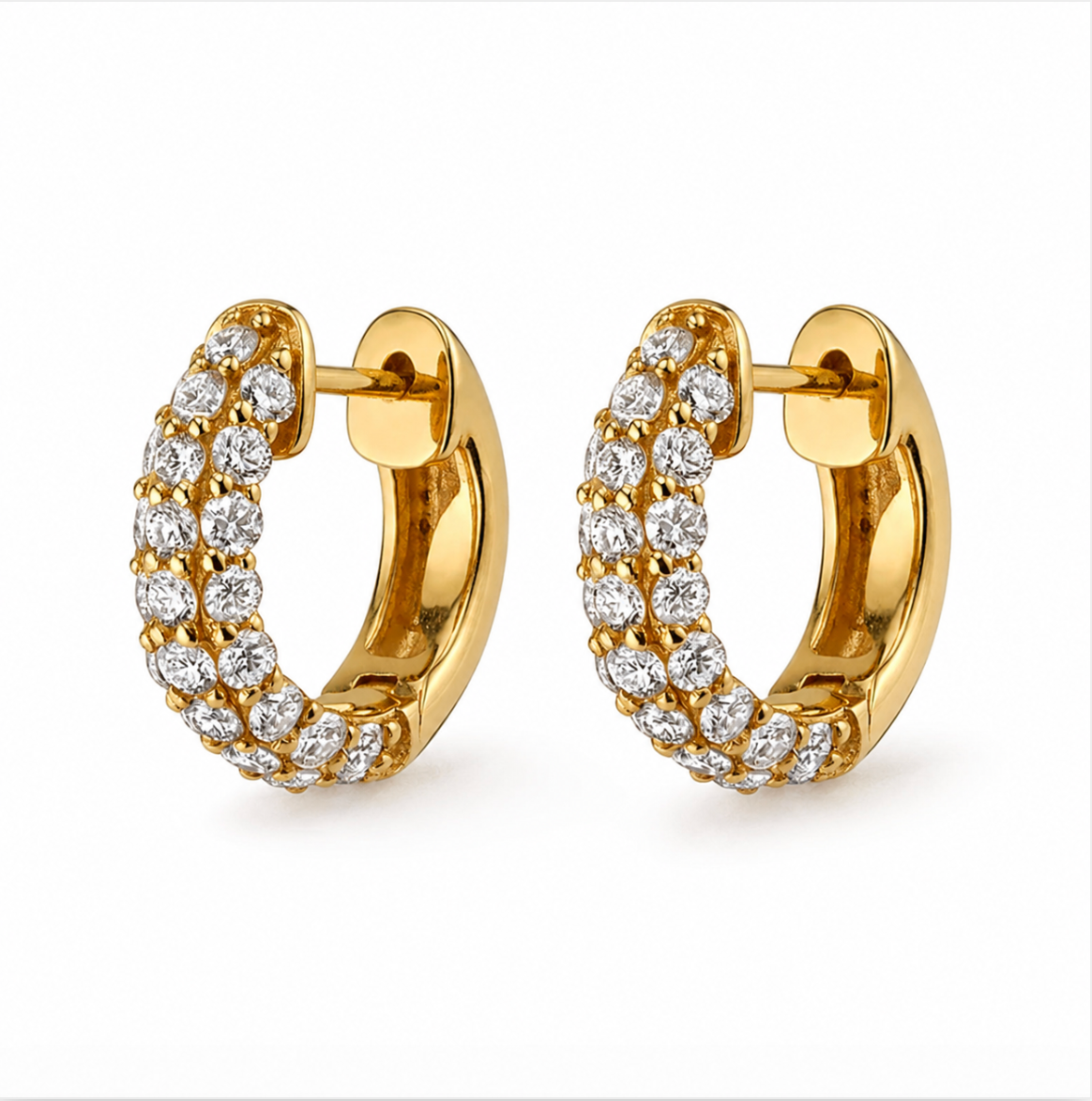 HAVEN + FAYE Collective - Pavé Zircon Huggie Earrings | 18k Gold Plated