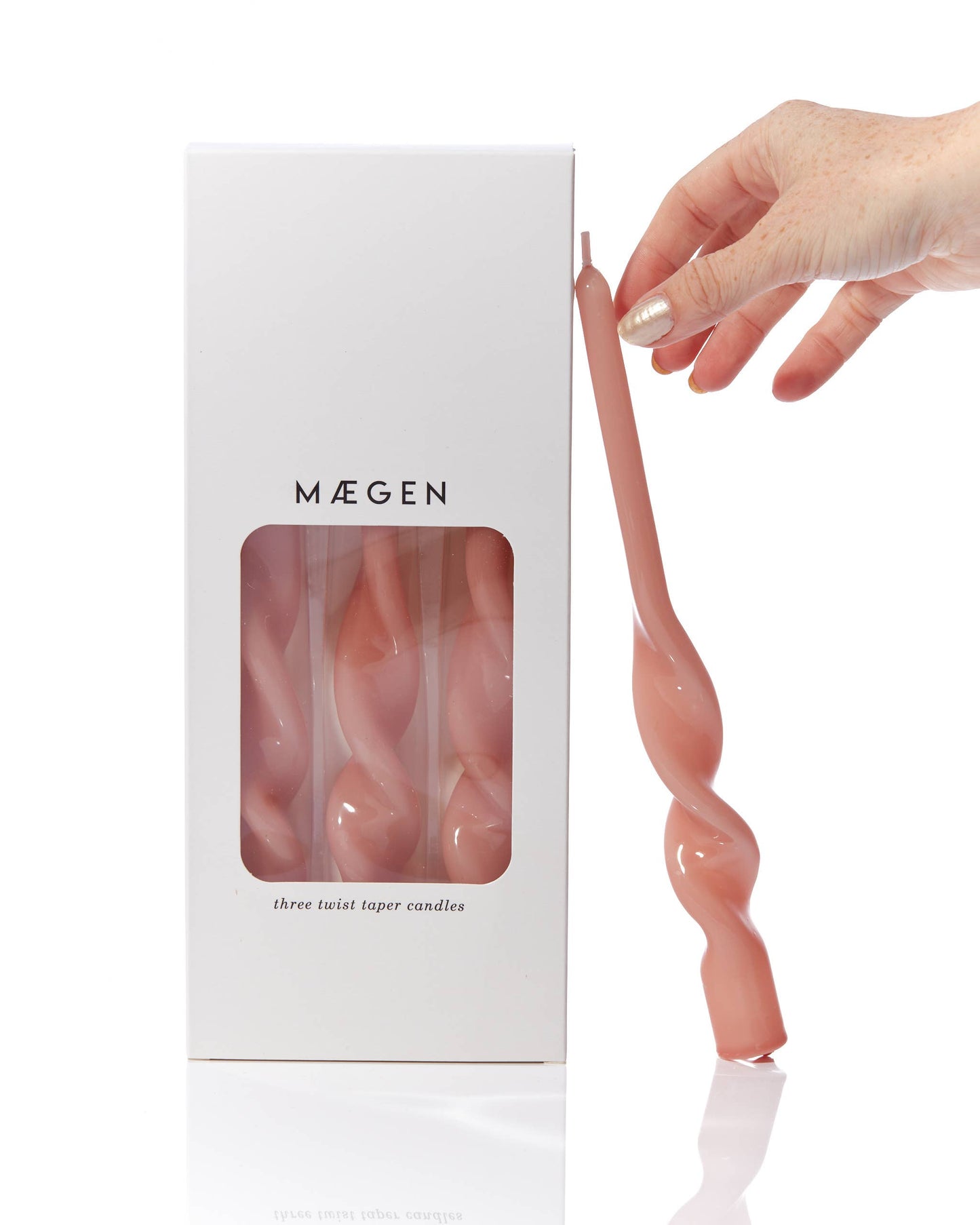 Twist Taper Candles - Plaster Pink