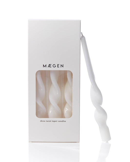 Twist Taper Candles - Ice White