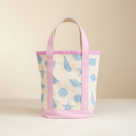 Sea Shell Starfish Pattern Tote Bag: Pink