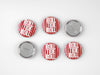 Cute As A Button - Alabama Roll Tide Roll Striped Button