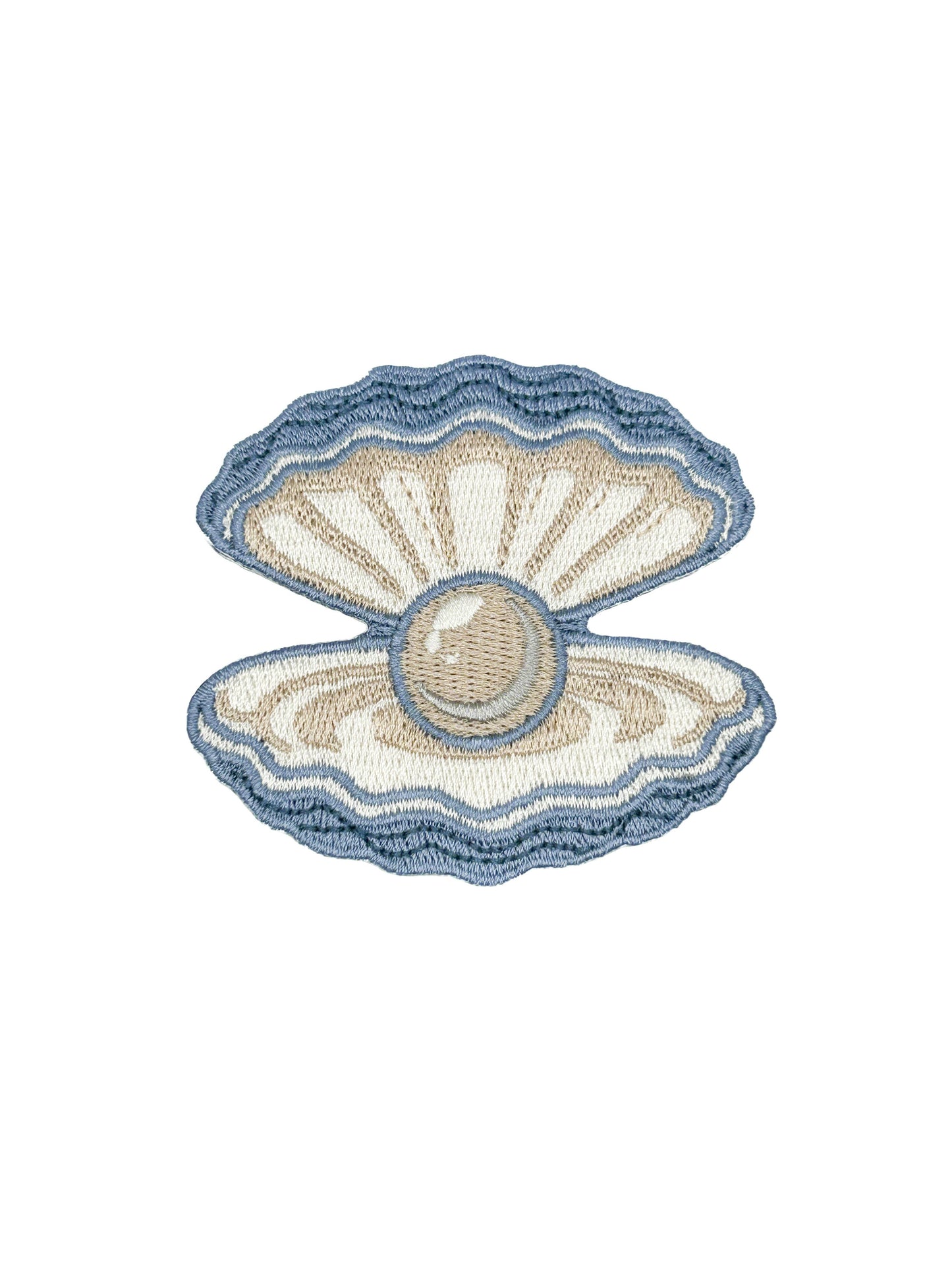 Field Trip Threads - Pearl Oyster Embroidered Patch Coastal Shell Patch Nautical