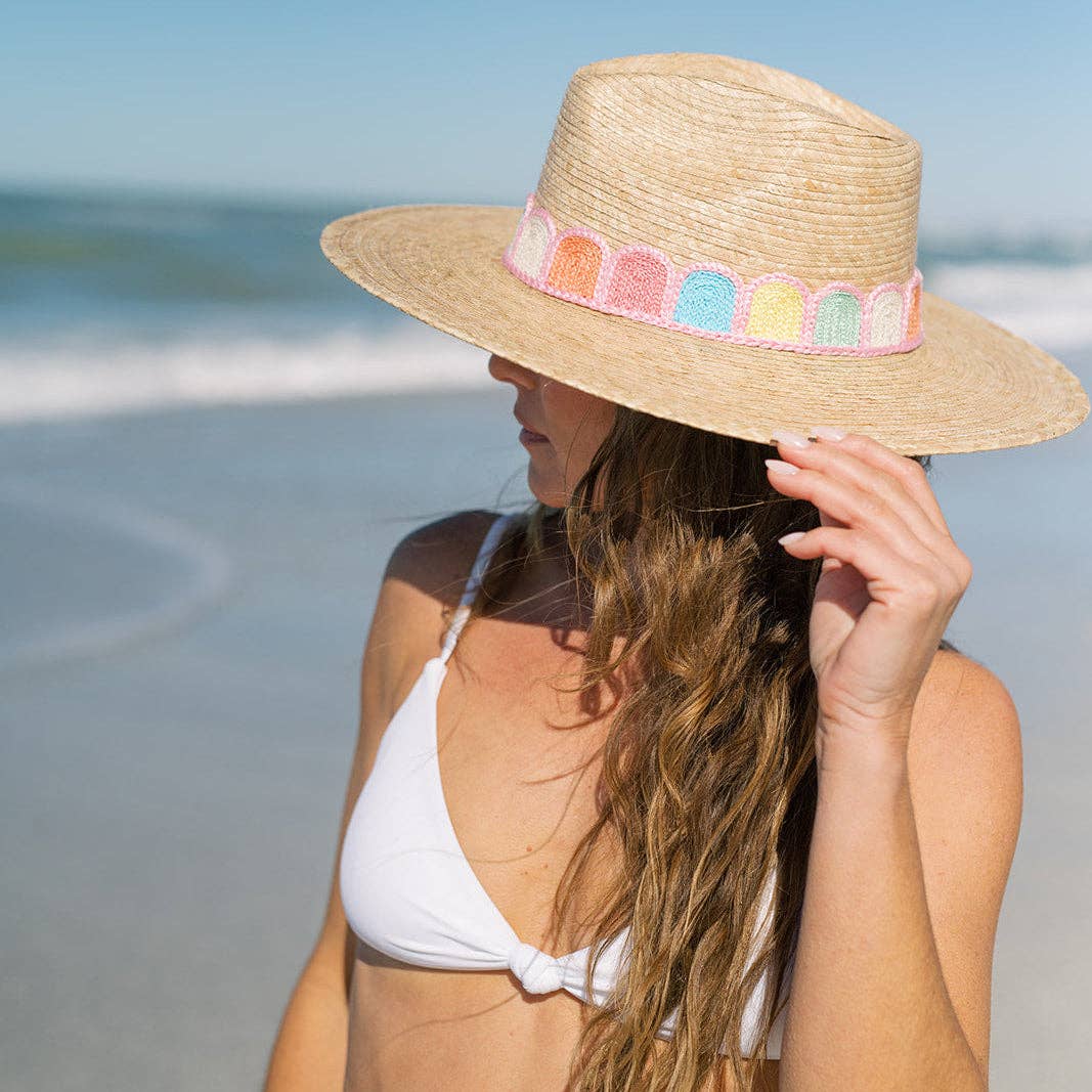Sunshine Tienda Pastel Kandy Crochet Palm Hat