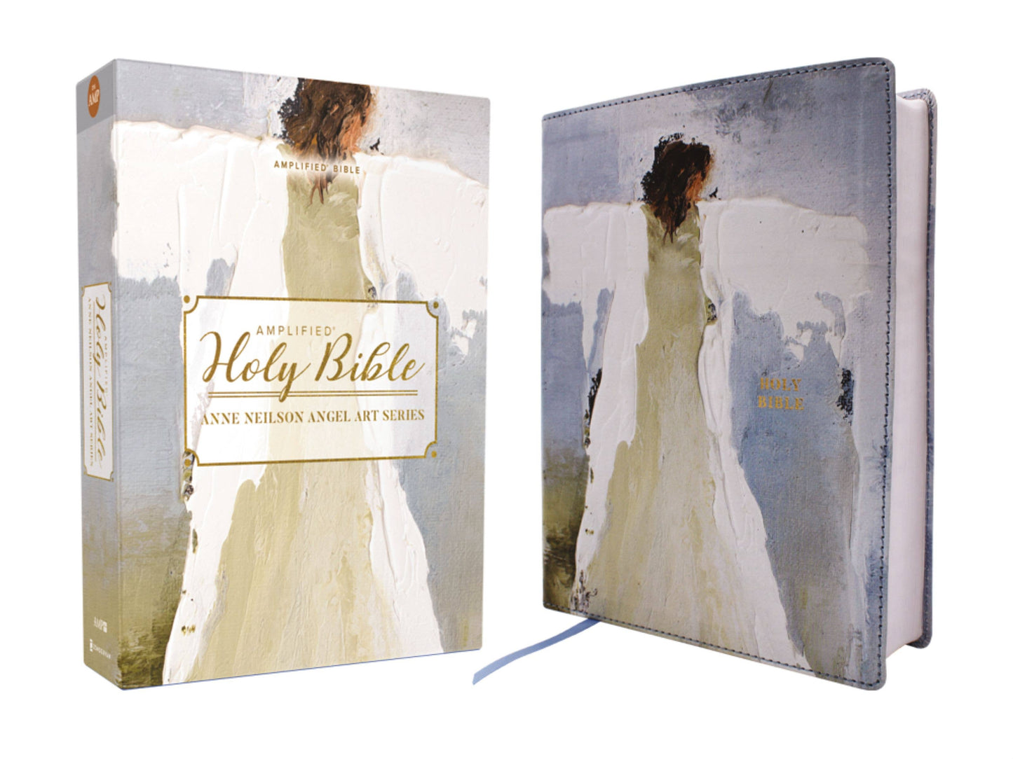 HarperCollins Christian Publishing - Amplified Bible Anne Neilson Angel Art Leathersoft Blue