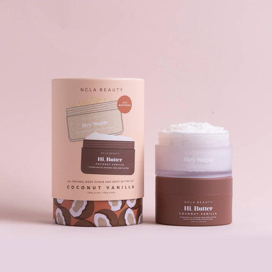 NCLA Beauty - Coconut Vanilla Body Scrub + Body Butter Set