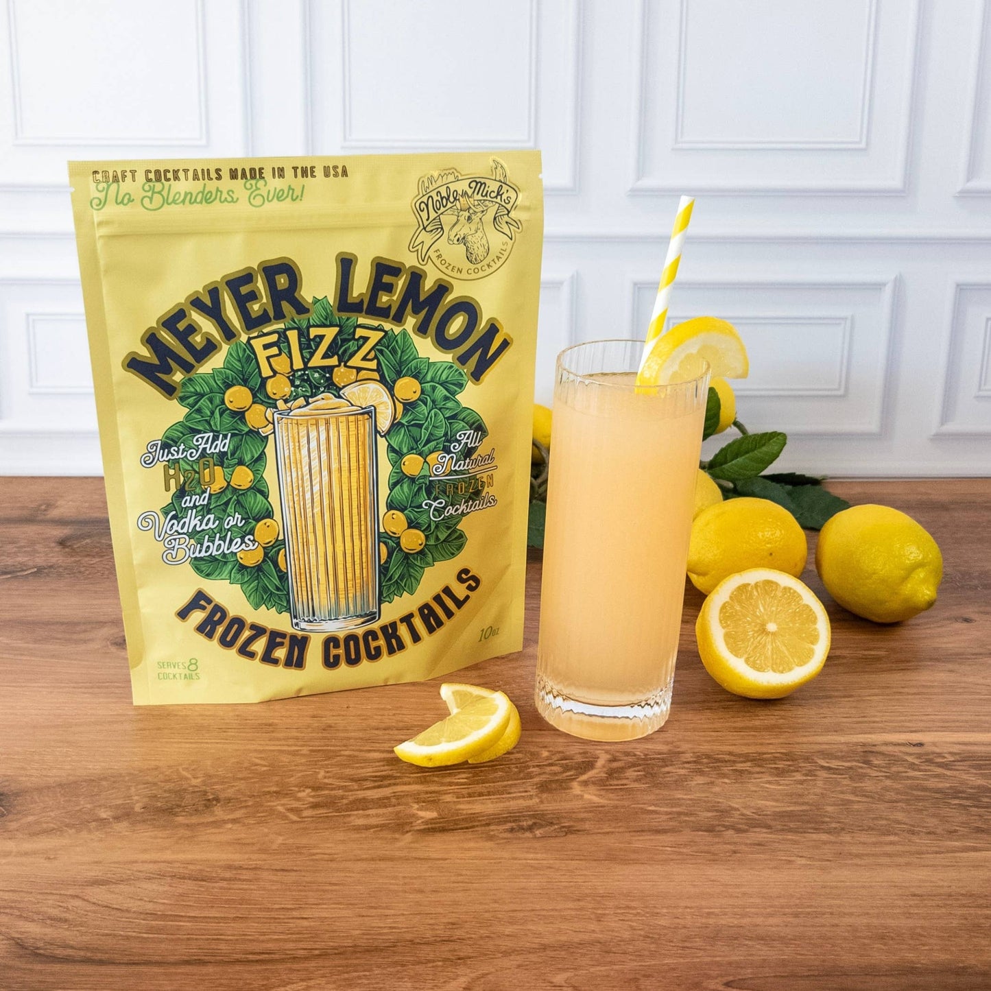 Noble Mick's - Craft Beverage Company - Meyer Lemon Fizz Frozen Cocktail -Just add Water + Prosecco