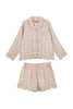 Brooks Avenue - Scalloped Pajama Set Shorts with Long Sleeve Top - Rosie: Large