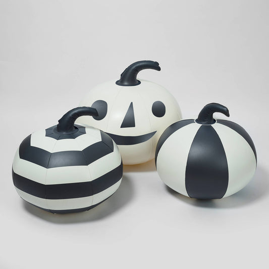 Light Up Pumpkins Black & White Set of 3