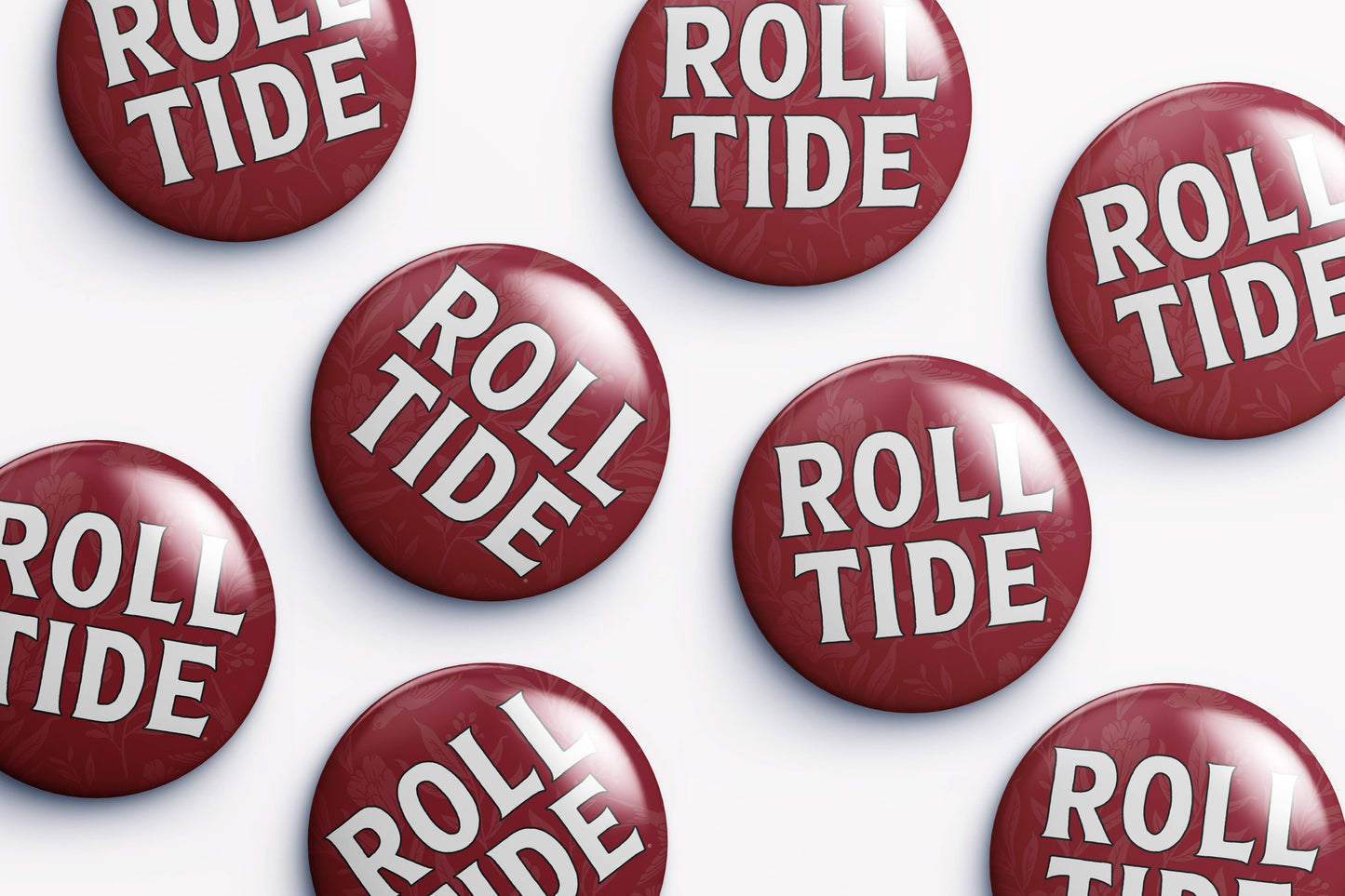 Cute As A Button - Alabama Roll Tide Floral Button