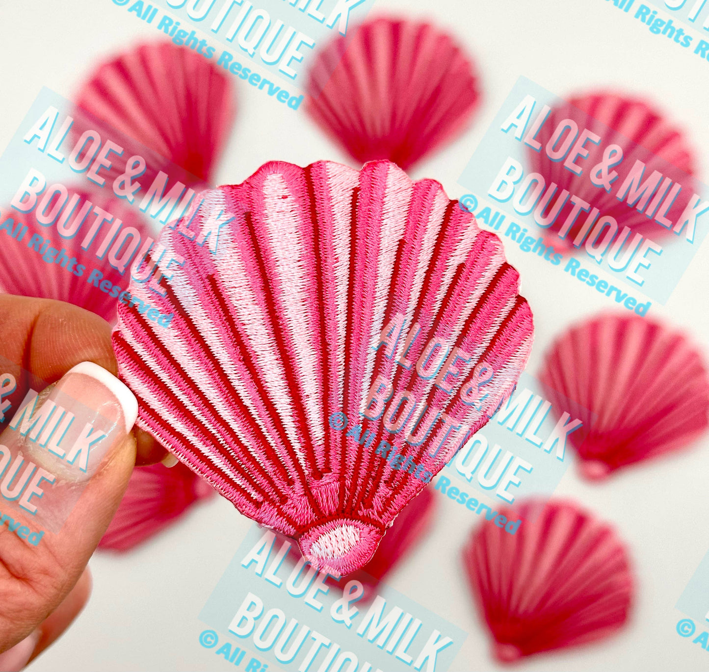 Aloe and Milk Boutique - Sea Shell Pink Patch, Ocean Patch, Beach Patches, Seashell