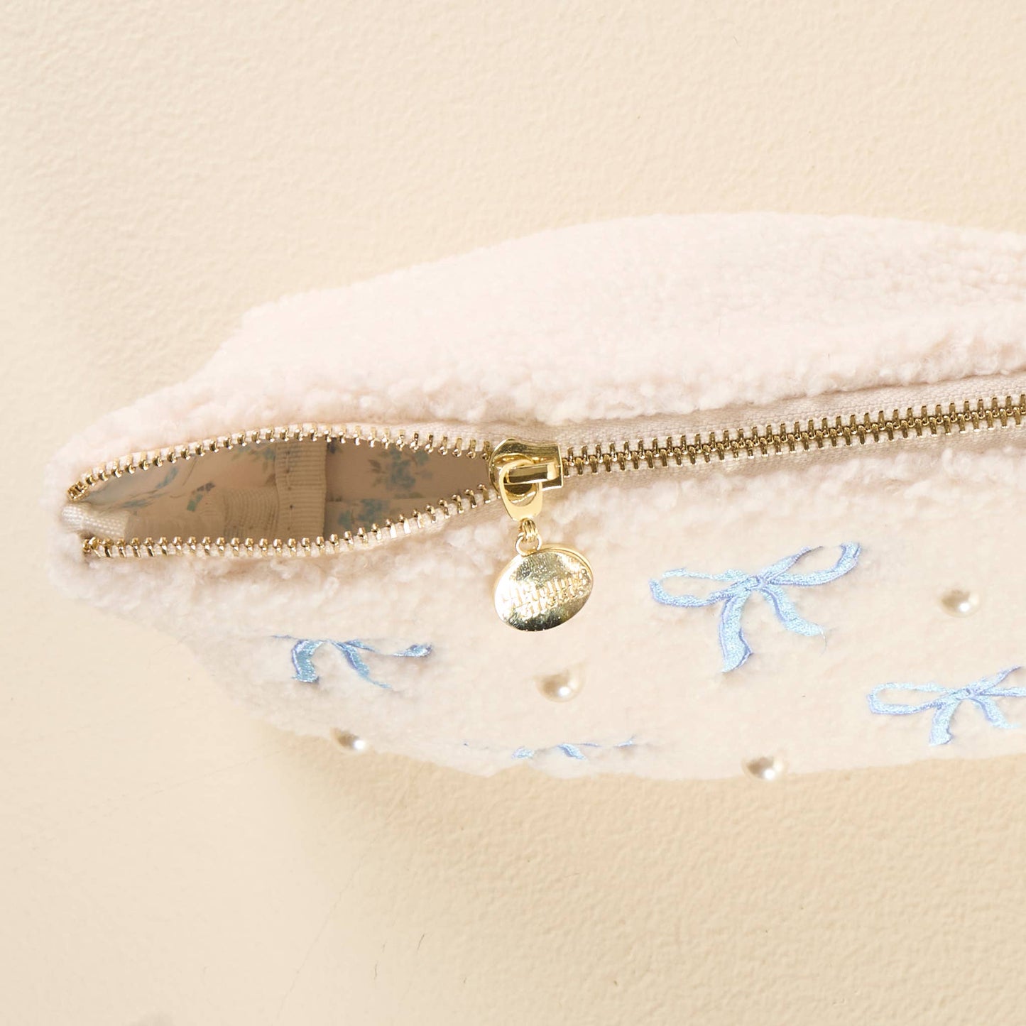 Teddy Bow Pouch Blue