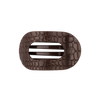 TELETIES - Brown Crocodile Medium Flat Round Hair Clip