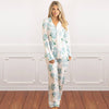 8 Oak Lane - Hydrangea Ribbons Luxe Long PJ Set: LG/XL