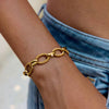 Savvy Bling - Twisted Oval Link Bracelet- Waterproof   : Gold