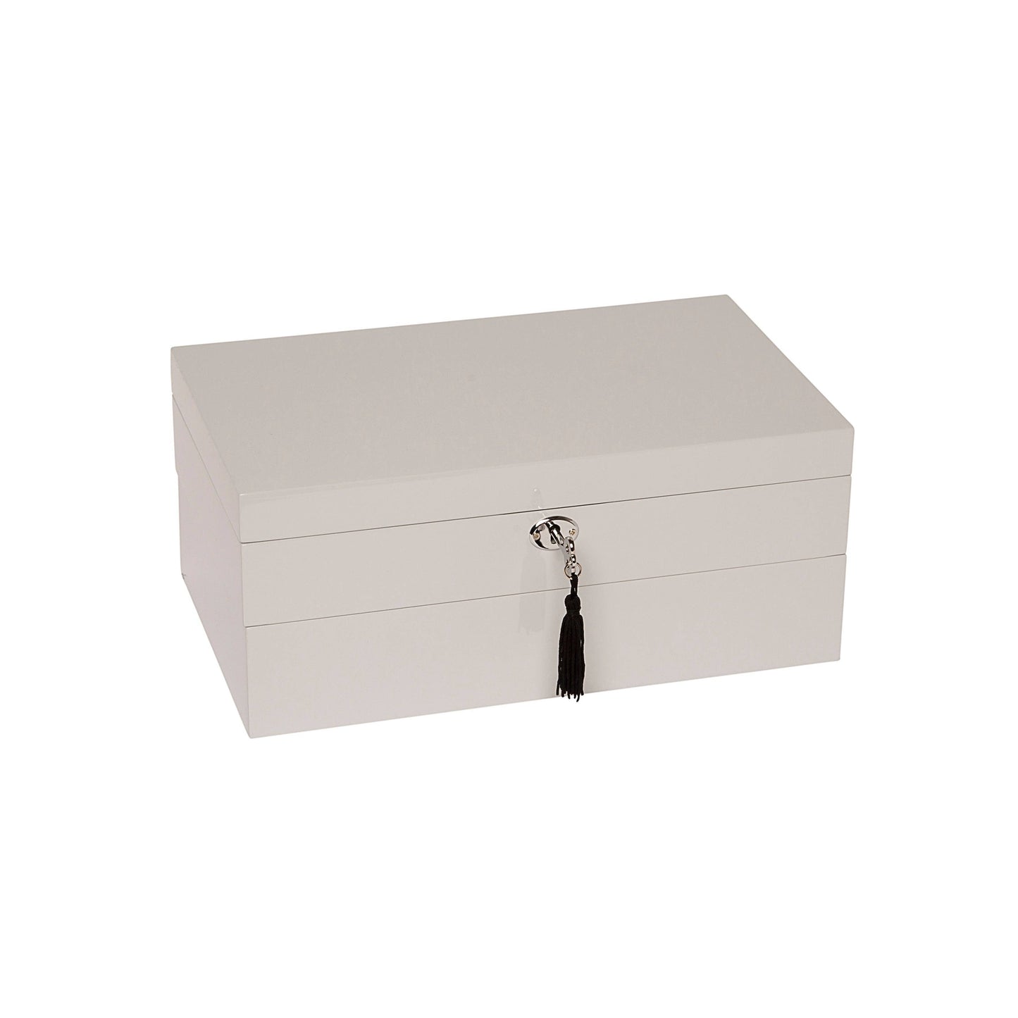 Stackable High-Gloss Jewelry Box: White