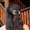 TELETIES - Brown Crocodile Medium Flat Round Hair Clip