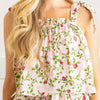8 Oak Lane - Botanical Berry Tie Top Ruffle Sleep Set: M