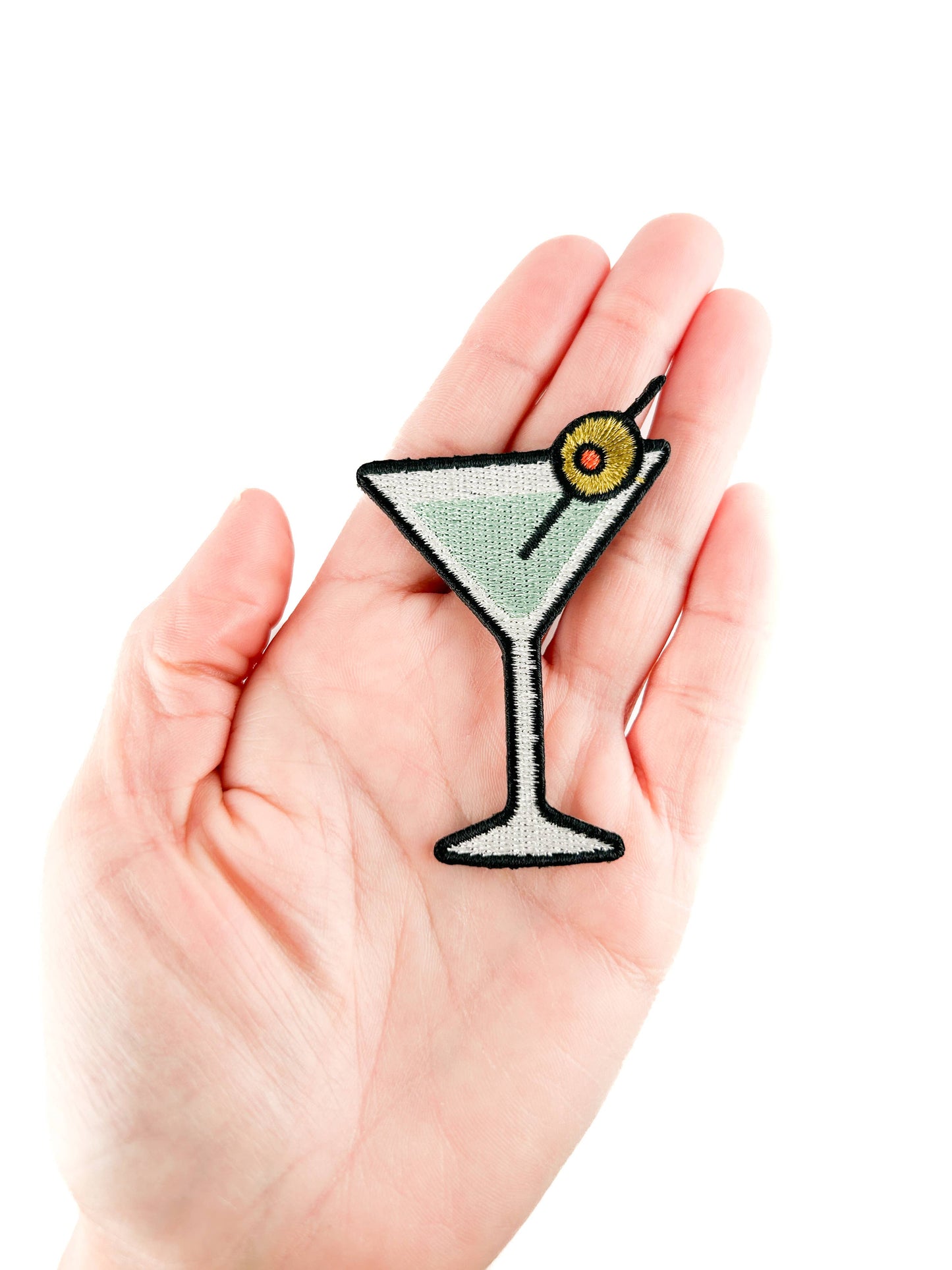 Field Trip Threads - Martini Embroidered Patch | Cocktail Lover Iron On Patch