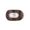 TELETIES - Brown Crocodile Medium Flat Round Hair Clip