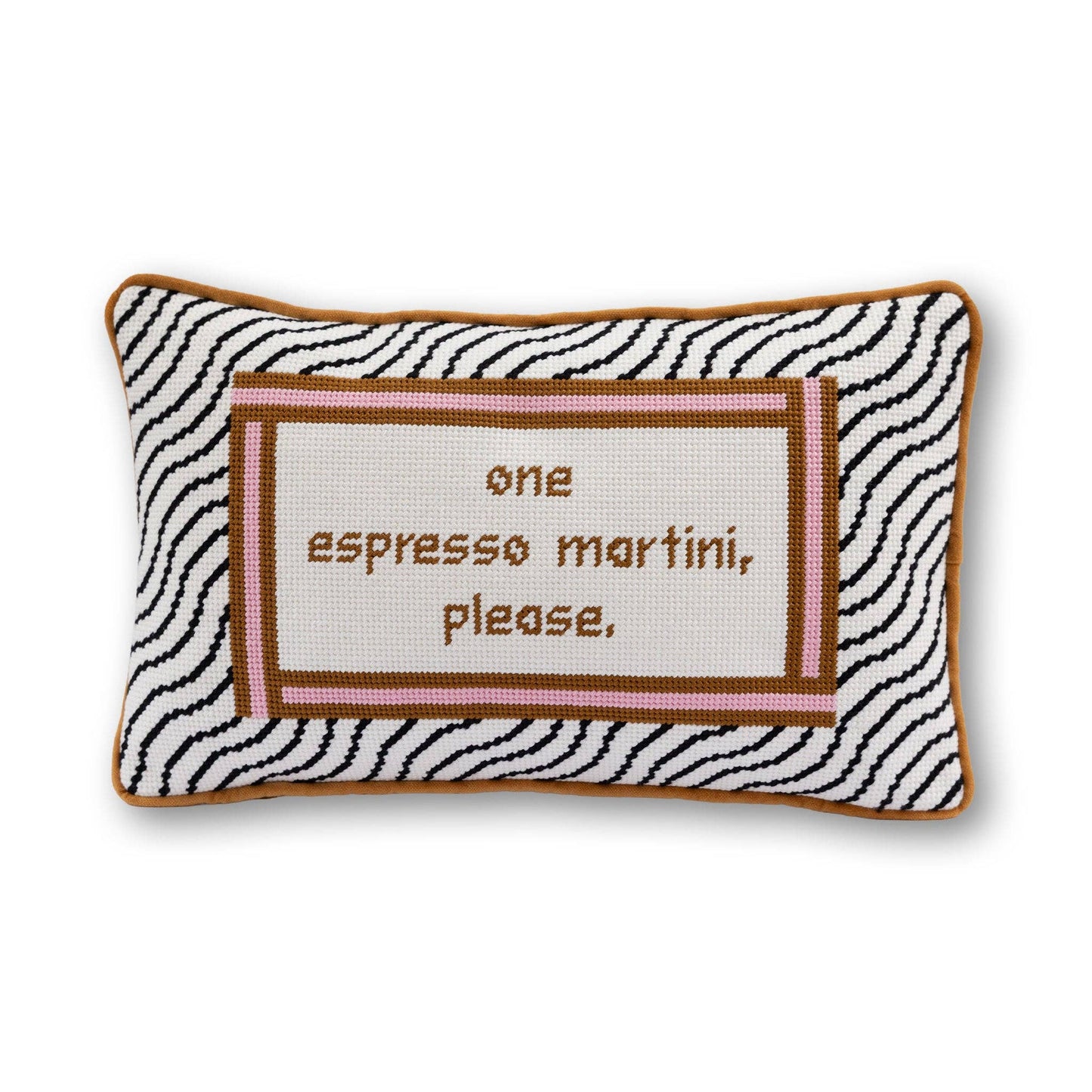 Furbish Studio - Espresso Martini Needlepoint Pillow