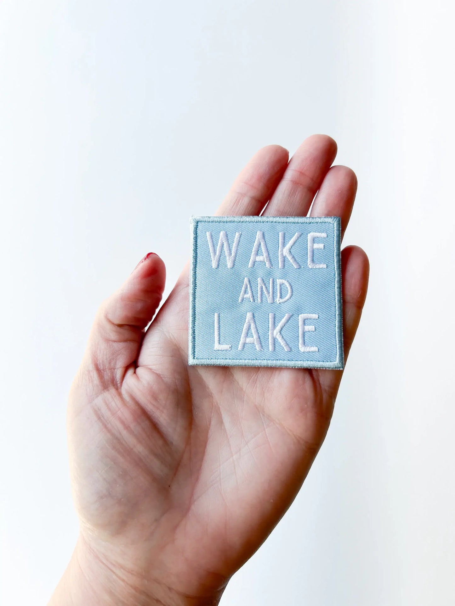 Field Trip Threads - Wake and Lake Light Blue Embroidered Iron On Patch