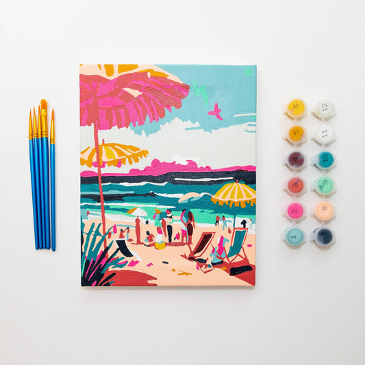 paint anywhere - Long Island Beach Day by Team Paint Anywhere Paint by Numbers Framed Mini