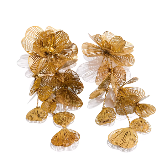 HAVEN + FAYE Collective - Golden Bloom Statement Earrings | 18K Gold Plated Stainless Steel