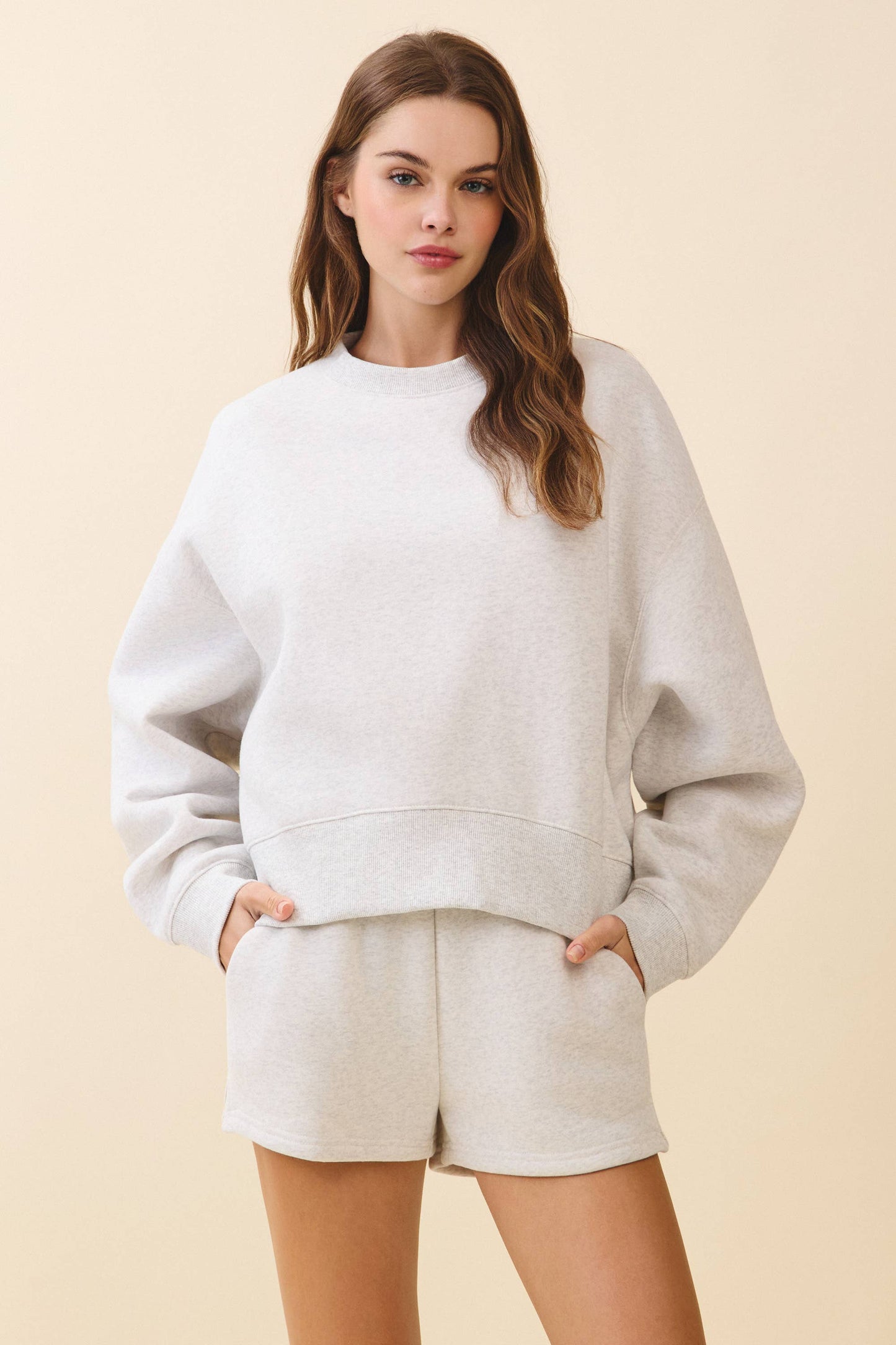 TCEC - CT7976-Dropped Shoulder Sweatshirt : Baby Pink / M