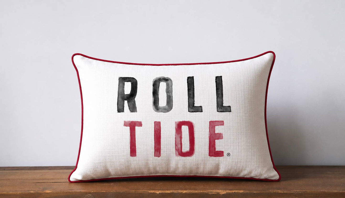 Little Birdie Home - Roll Tide Poster Tones Piped Pillow