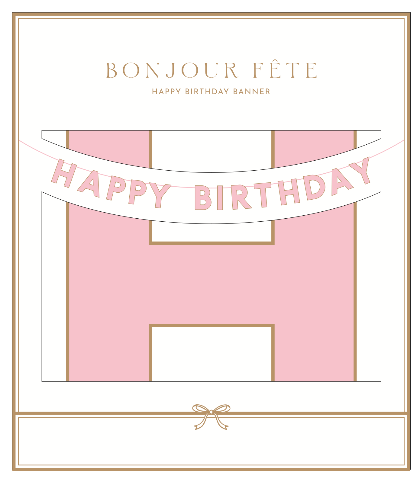 Bonjour Fête - PINK SIGNATURE HAPPY BIRTHDAY BANNER