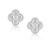 Sahira Jewelry Design - Gracie CZ Clover Studs: Silver