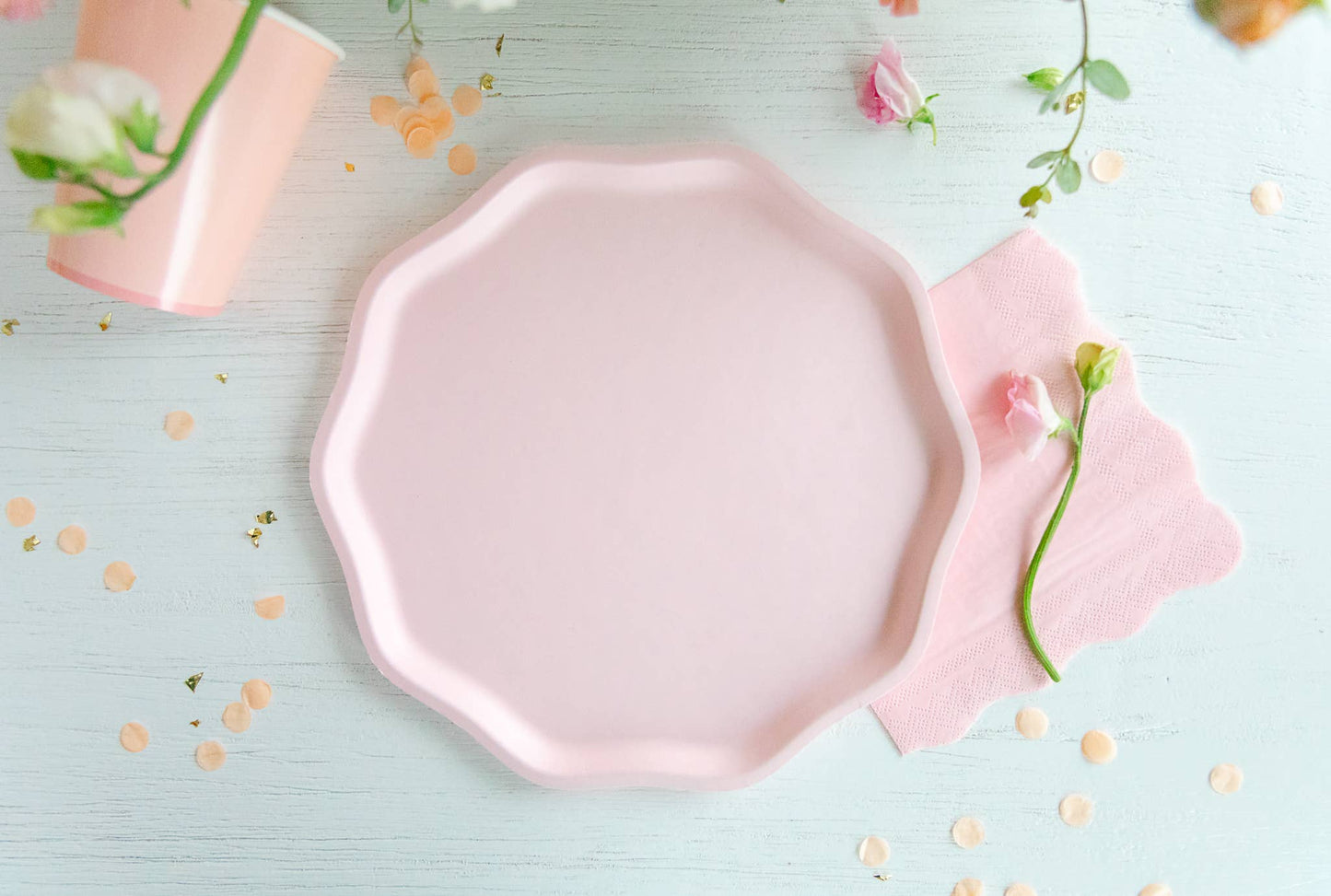 Bonjour Fête - PETAL PINK COMPOSTABLE DINNER PLATES