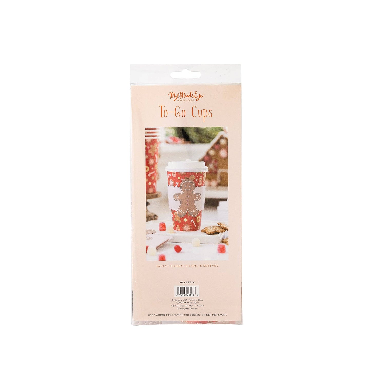 My Mind’s Eye - PLTG251A - Gingerbread Man To-Go Cups 8 ct