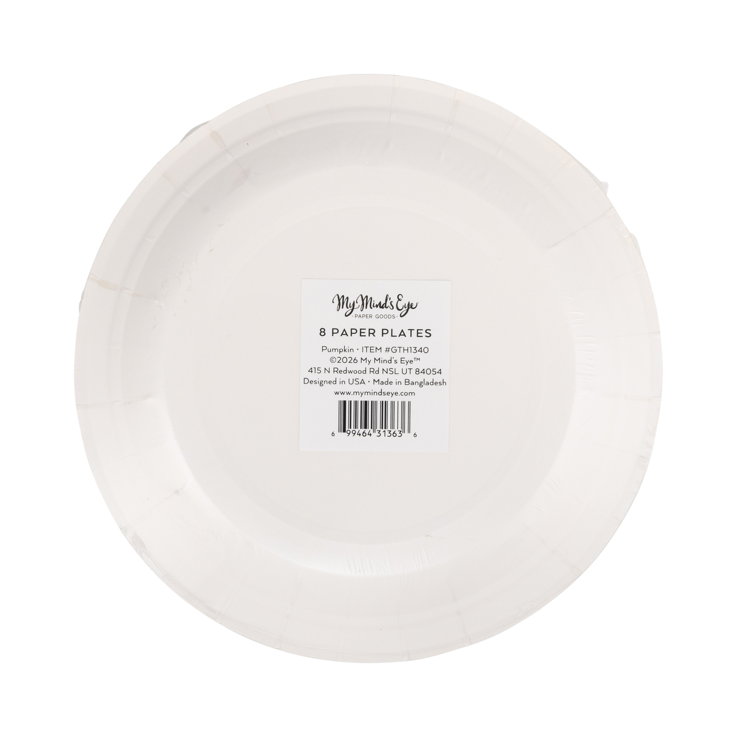 My Mind’s Eye - GTH1340 - Pumpkin Line Art Paper Plates
