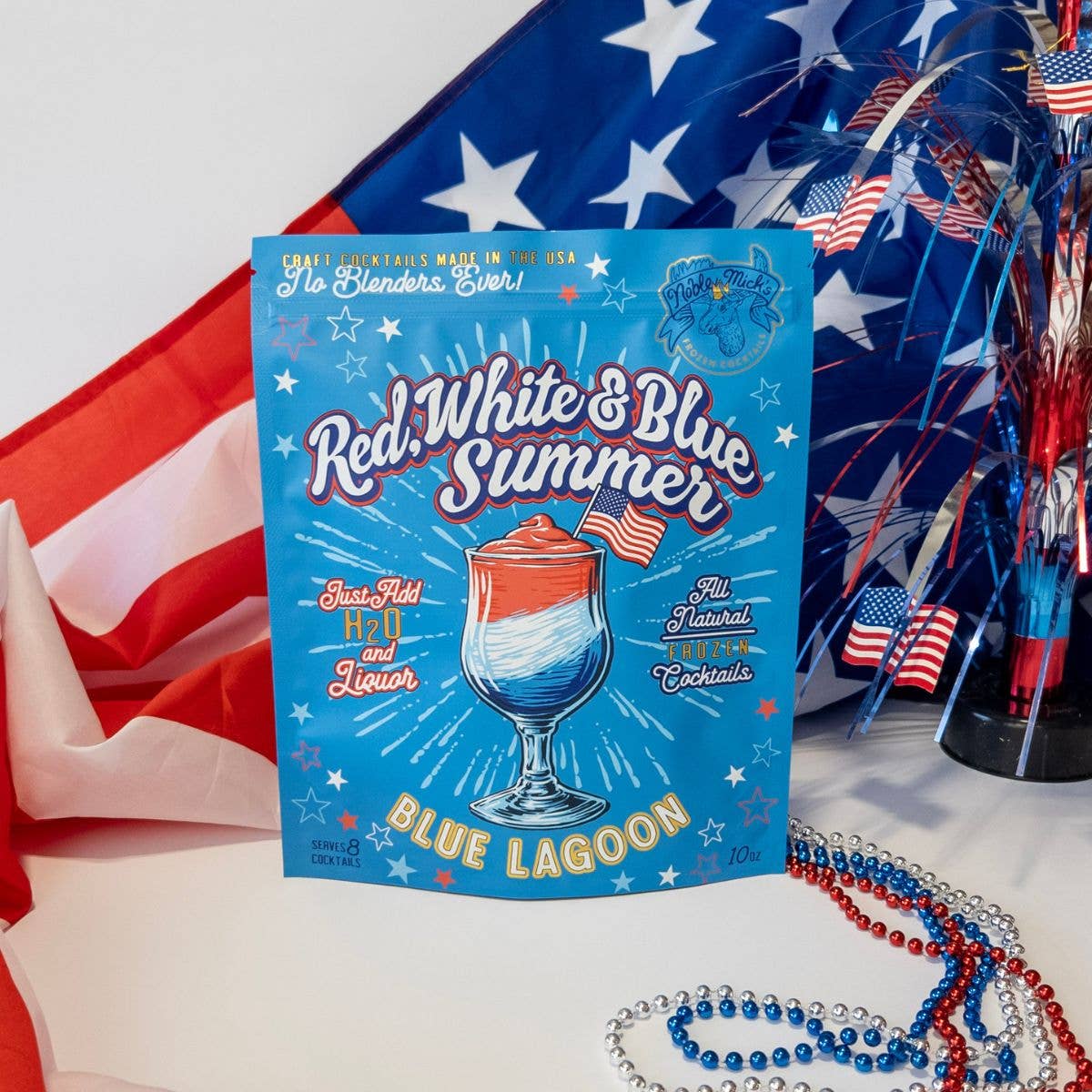 Noble Mick's - Craft Beverage Company - Red, White & Blue Summer Blue Lagoon Frozen Cocktail