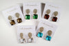St Armands Designs of Sarasota - Clear Crystal Retro Pave Crystal Gum Drop Statement Earrings