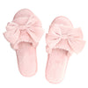 Bella Sleep + Spa - Plush Slippers - Light Blush Bow: Base Material: 100% Polyester / Medium
