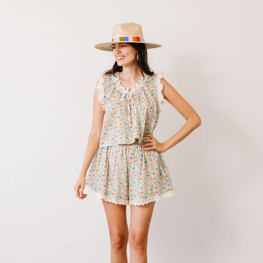 Sunshine Tienda - Coastal Daisies Birdie Top: S