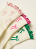 Hot Pink Bow Ruffle Grip Sock