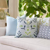 Laura Park Designs - Light Blue Velvet Pillow with Navy Embroidery: One Size