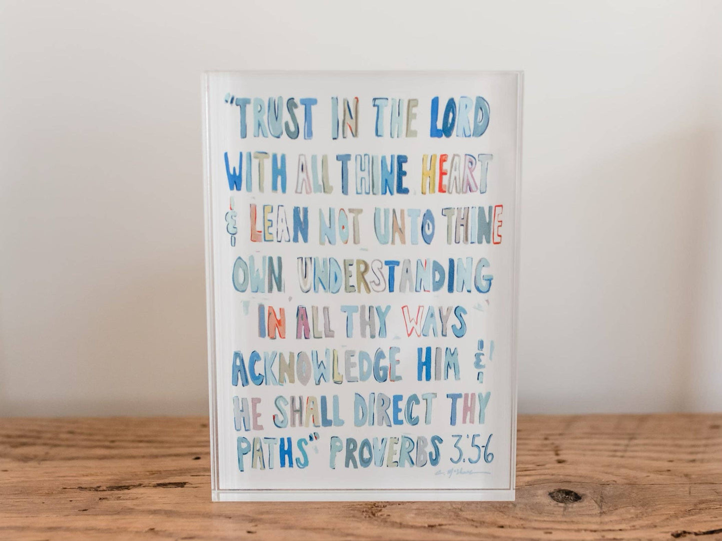 "Proverbs 3: 5-6" Acrylic Block