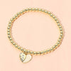 Heart Charm Beaded Bracelet