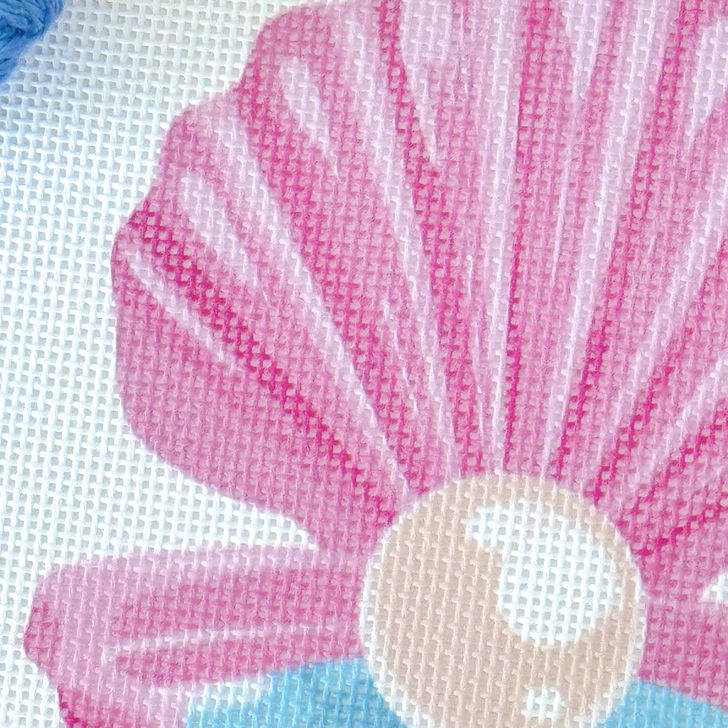 Cotswold Co Designs - Pink Pearl Shell Needlepoint Canvas, Artisan Printed Canvas,
