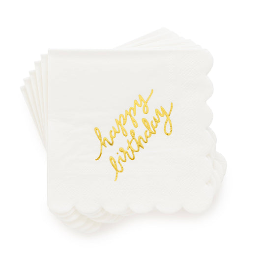 Sugar Paper - Cocktail Napkins, Gold Happy Birthday