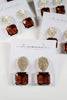 St Armands Designs of Sarasota - Smokey Plum Retro Pavé Crystal Gum Drop Earrings