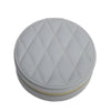 Leah Quilted Round Travel Jewelry Case: Pearl White