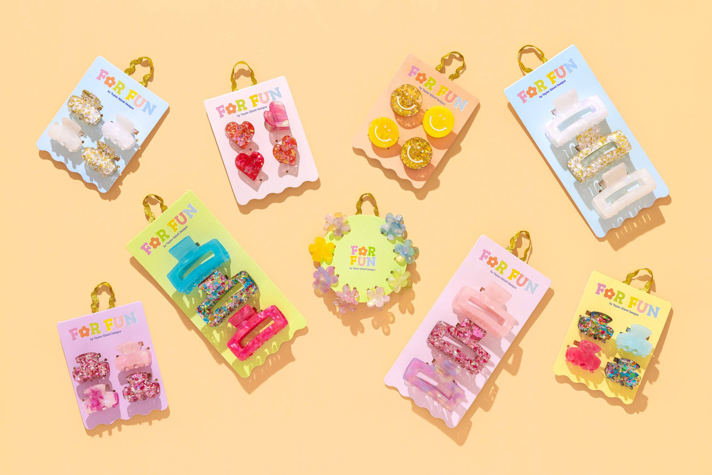 Taylor Elliott Designs - FOR FUN - Claw Hair Clip Set - Mini - Asst Pearl - 4 Pc Set