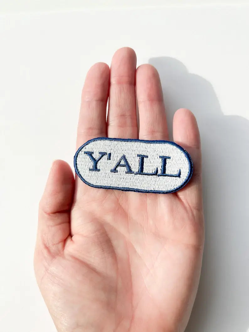 Field Trip Threads - Blue Y'all Embroidered Iron-on Patch for Hats & Clothing