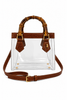 Gameday Luxe - Jules Bamboo Handle Clear Handbag: Brown